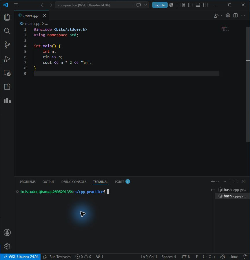 VS Code 하단에 통합 터미널이 열린 화면